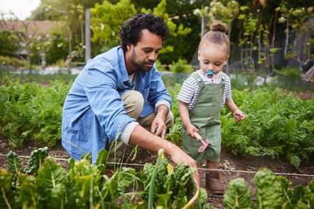 parent and child gardening